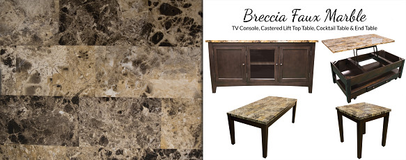 Black Faux Marble Occasional Sets